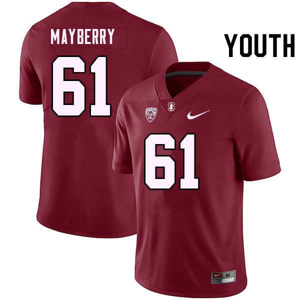 Youth #61 Trevor Mayberry Stanford Cardinal College Football Jerseys Stitched Sale-Cardinal